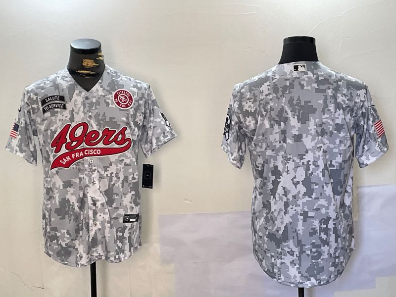 Men San Francisco 49ers Blank Nike Arctic Camo 2024 Salute to Service Limited NFL Jersey style 2